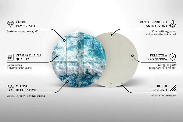 Deska kuchenna szklana Woda morskie fale