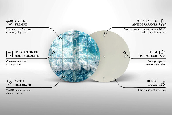 Deska kuchenna szklana Woda morskie fale