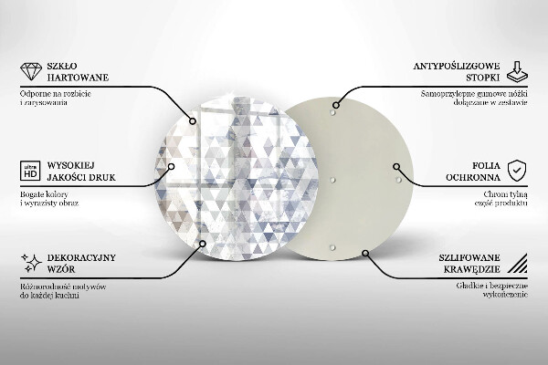 Deska kuchenna szklana Wzór trójkąty