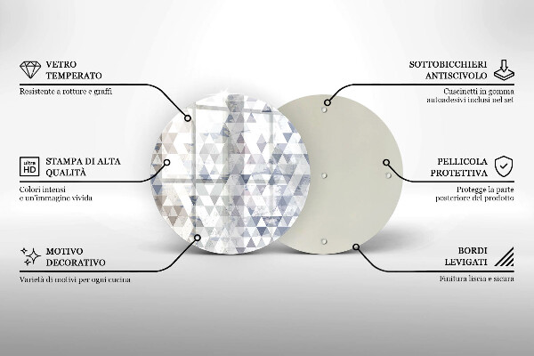 Deska kuchenna szklana Wzór trójkąty