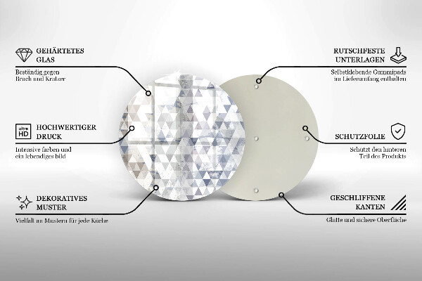 Deska kuchenna szklana Wzór trójkąty