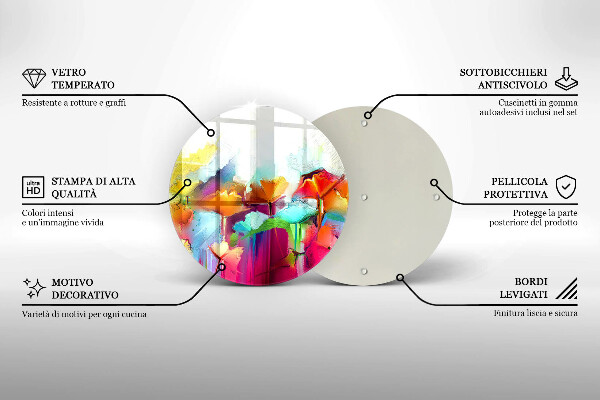 Deska kuchenna szklana Malowane farbami kwiaty