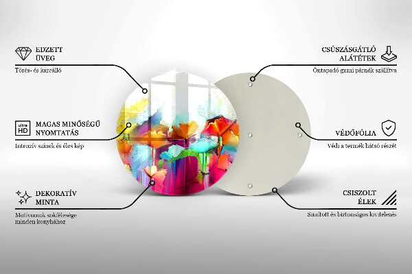 Deska kuchenna szklana Malowane farbami kwiaty