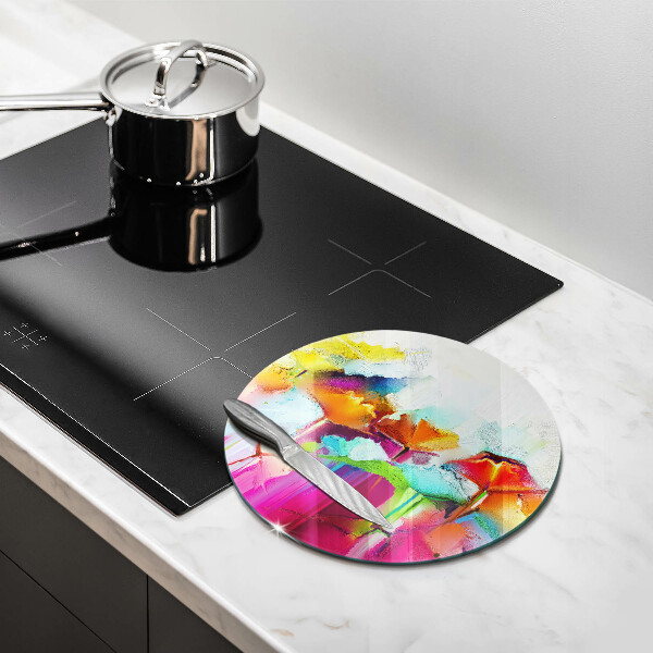 Deska kuchenna szklana Malowane farbami kwiaty