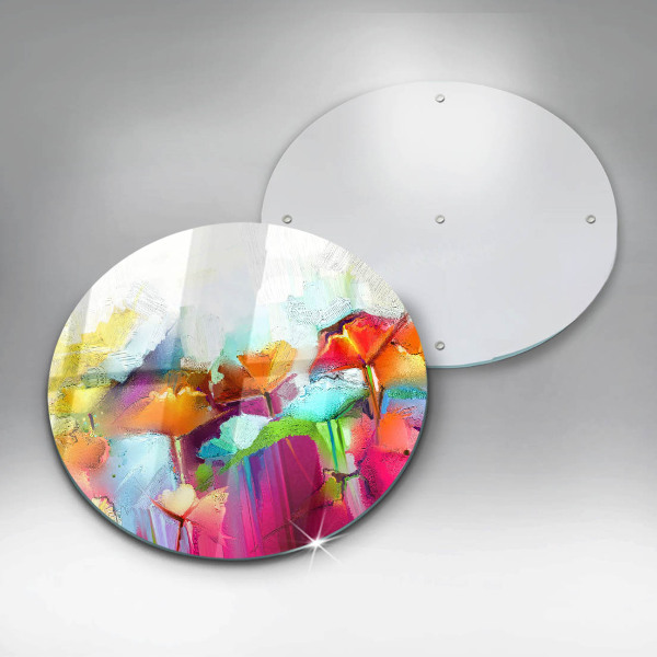 Deska kuchenna szklana Malowane farbami kwiaty