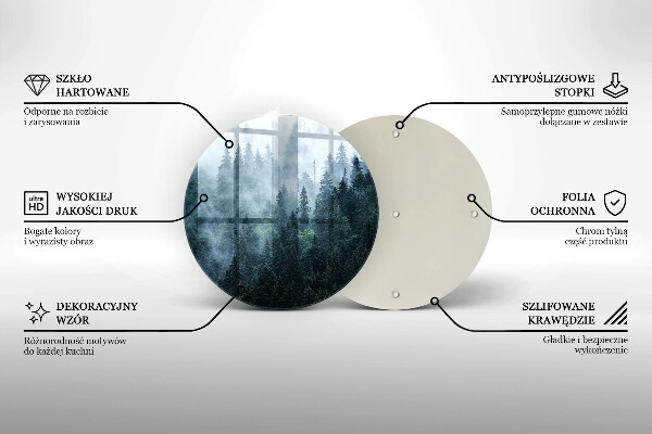 Deska kuchenna szklana Las drzewa i mgła