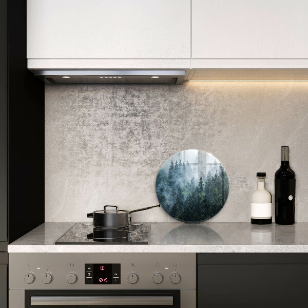 Deska kuchenna szklana Las drzewa i mgła