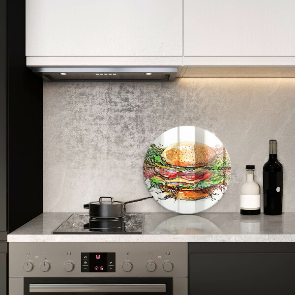 Deska kuchenna szklana Rysunek hamburger