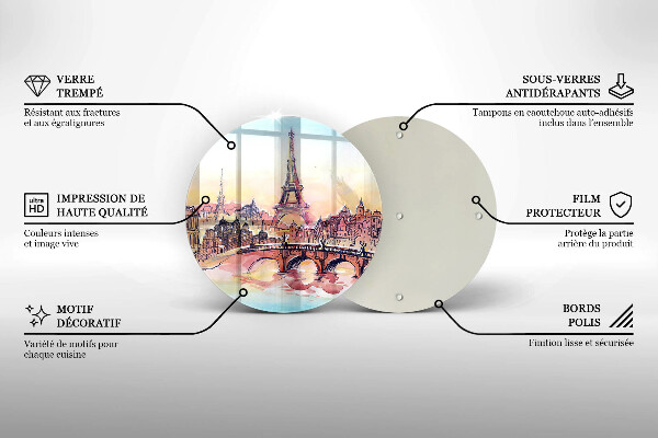 Deska kuchenna szklana Pejzaż Paryż wieża Eiffla
