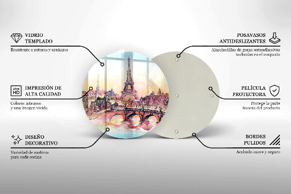 Deska kuchenna szklana Pejzaż Paryż wieża Eiffla