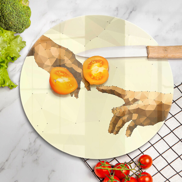 Deska kuchenna szklana Stworzenie Adama dłonie