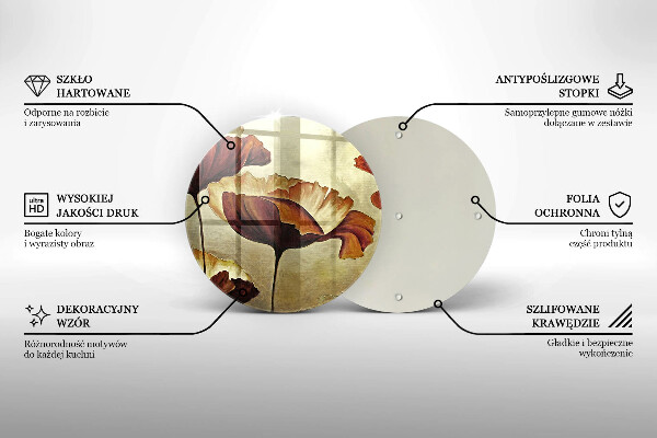 Deska kuchenna szklana Malowane boho kwiaty