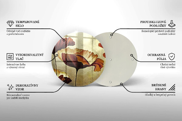 Deska kuchenna szklana Malowane boho kwiaty