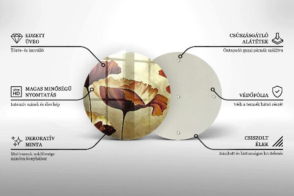 Deska kuchenna szklana Malowane boho kwiaty