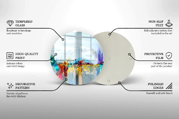 Szklana deska kuchenna Malowana abstrakcja