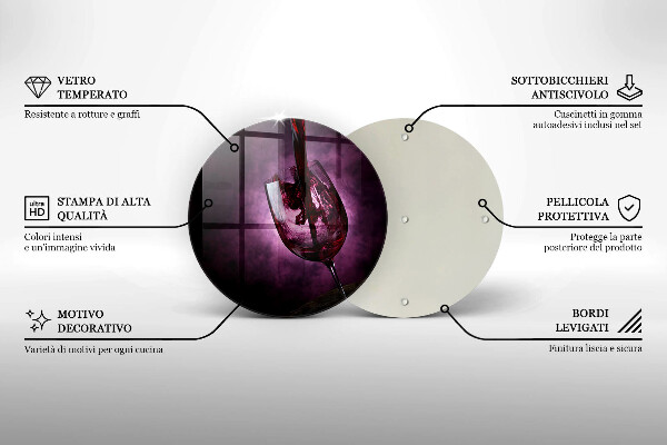 Deska kuchenna szklana Kieliszek wina