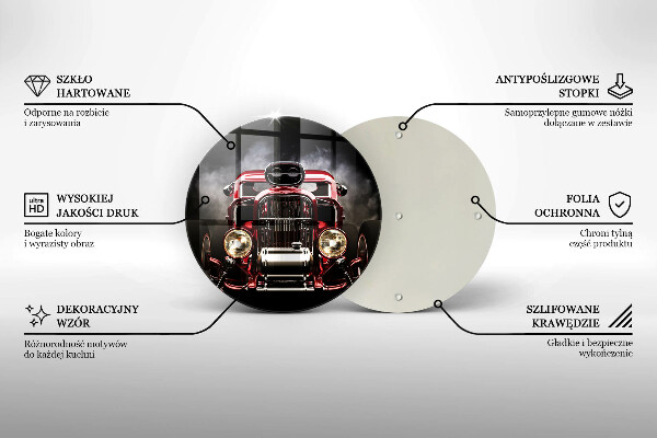 Deska kuchenna szklana Stary samochód