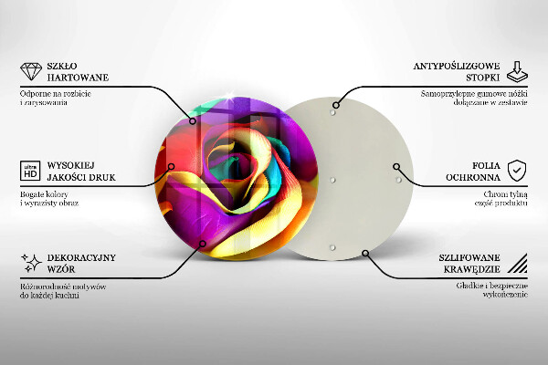 Deska kuchenna szklana Barwne płatki róży
