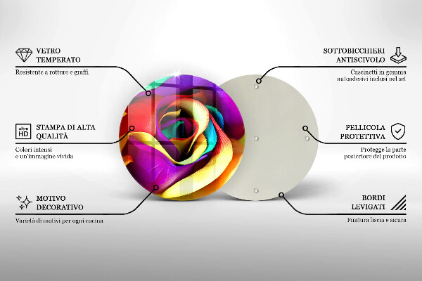 Deska kuchenna szklana Barwne płatki róży
