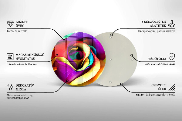 Deska kuchenna szklana Barwne płatki róży