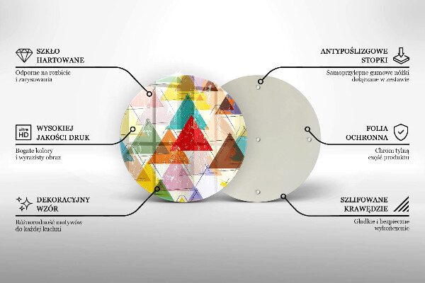 Deska kuchenna szklana Malowane trójkąty
