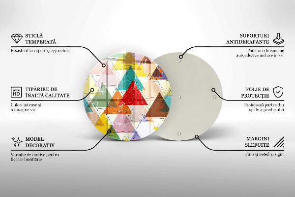 Deska kuchenna szklana Malowane trójkąty