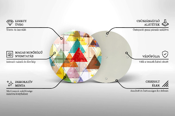 Deska kuchenna szklana Malowane trójkąty