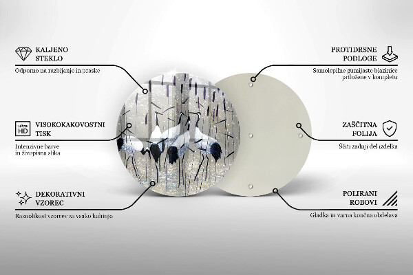 Deska kuchenna szklana Japońskie żurawie
