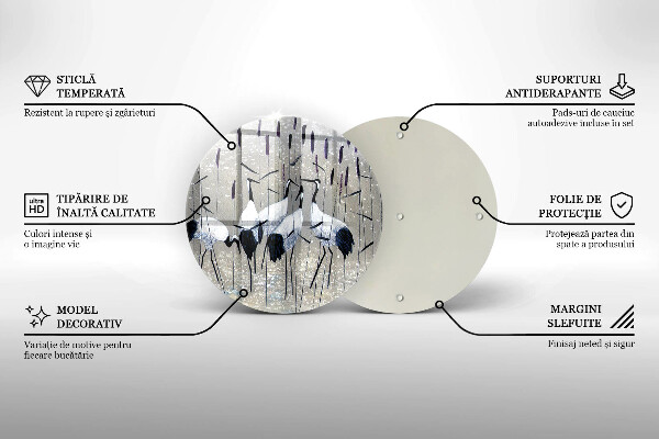 Deska kuchenna szklana Japońskie żurawie