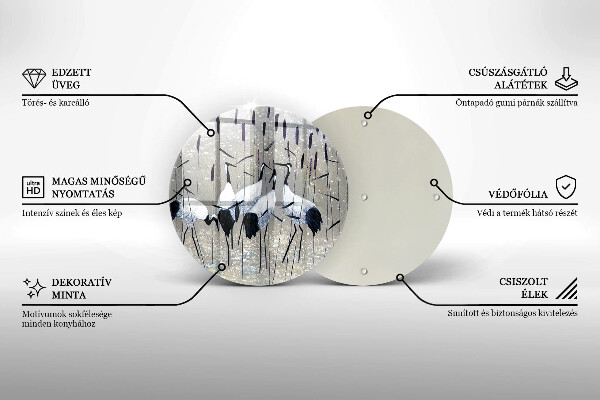 Deska kuchenna szklana Japońskie żurawie