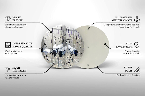 Deska kuchenna szklana Japońskie żurawie