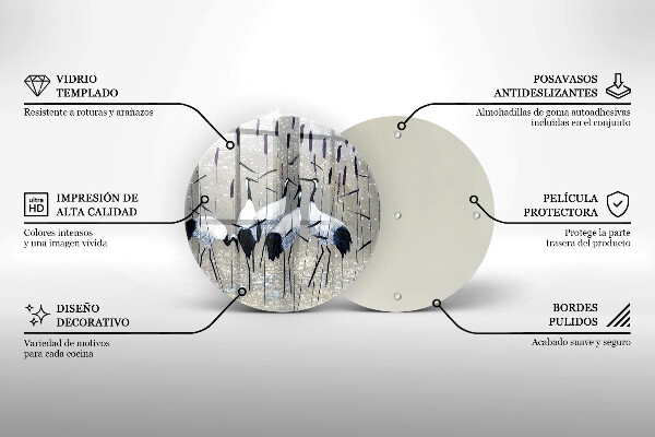 Deska kuchenna szklana Japońskie żurawie