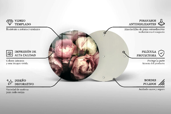 Deska kuchenna szklana Kwiaty piwonii