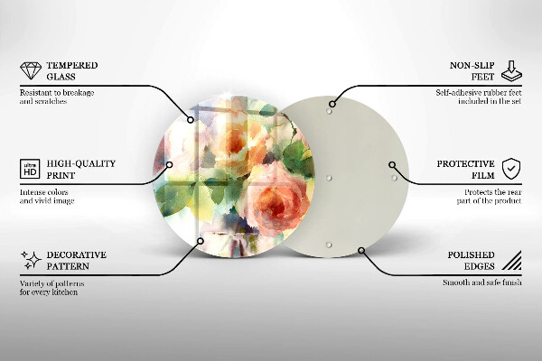 Deska kuchenna szklana Malowane kwiaty
