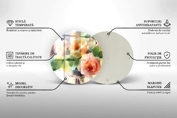 Deska kuchenna szklana Malowane kwiaty