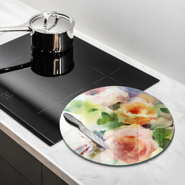 Deska kuchenna szklana Malowane kwiaty