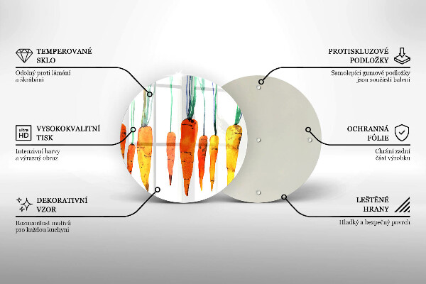 Deska kuchenna szklana Ilustracja marchewki