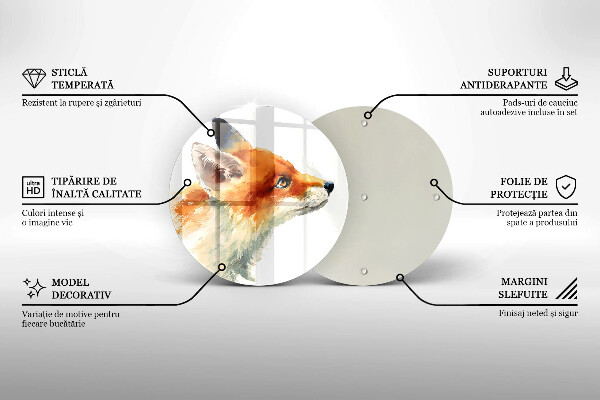 Deska kuchenna szklana Malowany lis