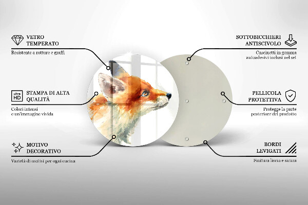 Deska kuchenna szklana Malowany lis