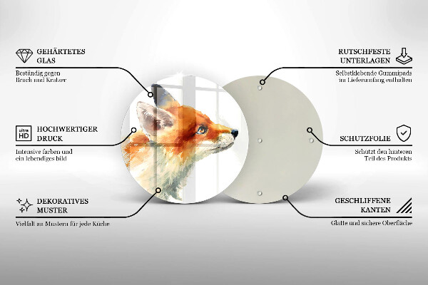 Deska kuchenna szklana Malowany lis