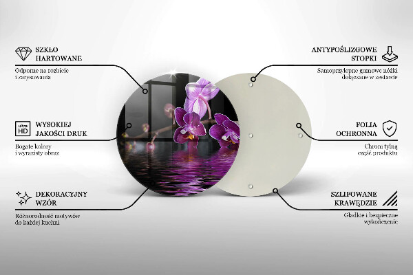 Deska kuchenna szklana Orchidea woda zen