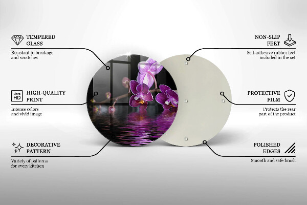 Deska kuchenna szklana Orchidea woda zen