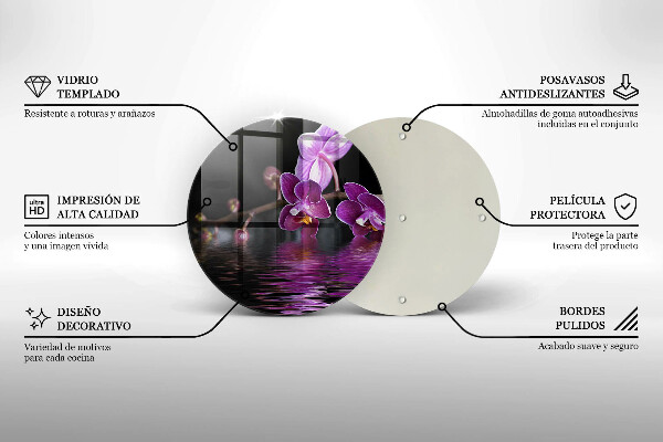 Deska kuchenna szklana Orchidea woda zen