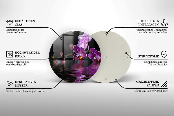 Deska kuchenna szklana Orchidea woda zen