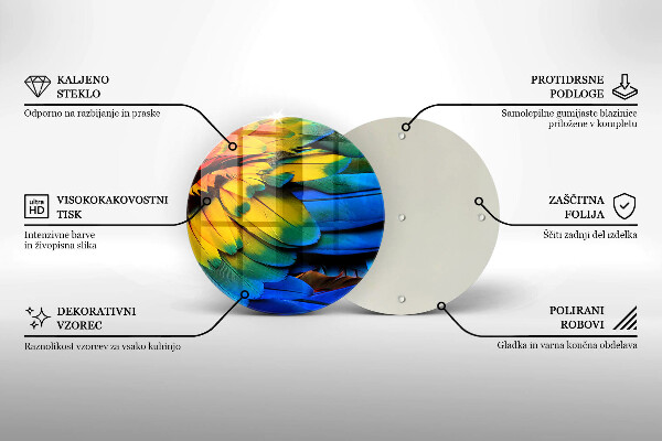 Deska kuchenna szklana Barwne pióra papugi