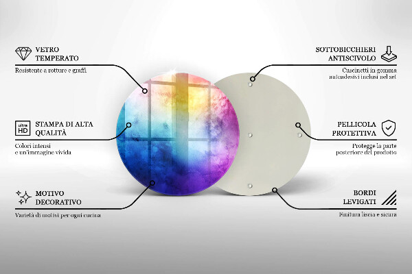 Deska kuchenna szklana Tęczowe plamy akwareli