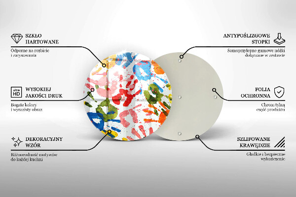 Deska kuchenna szklana Ślady dziecięcych dłoni