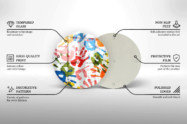 Deska kuchenna szklana Ślady dziecięcych dłoni