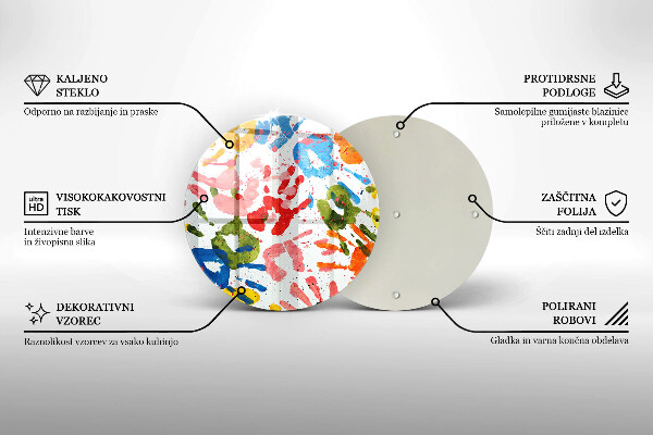 Deska kuchenna szklana Ślady dziecięcych dłoni