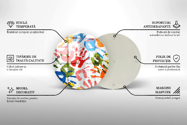 Deska kuchenna szklana Ślady dziecięcych dłoni